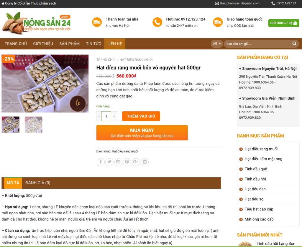 Code web bán nông sản chuẩn seo